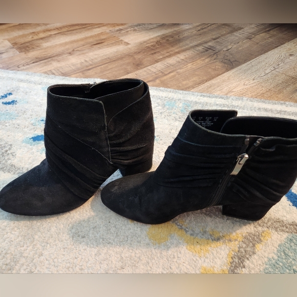 Black Suede Ankle Boots - Picture 1 of 7